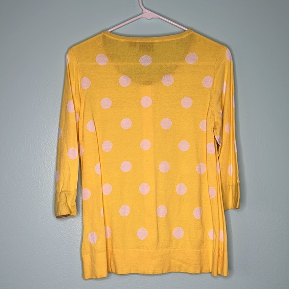 Polka Dot 3/4 Length Sleeves Light Weight Button Down Cardigan Sweater - Picture 3 of 6